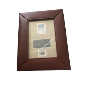 Cutter & Buck Brown Leather Snap Photo Frame 9.5x7.5 Outside And Holds‎ 4x6